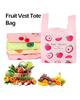 50 Pcs Cute Fruit Plastic Bag Carry Out Bags With Handle Food Packaging Retail Supermarket Grocery Shopping Home Storage