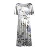 Women's Loose Casual And Fashionable Round Neck Short Sleeved Printed Mid Length Dress