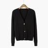 Loose and versatile V-neck knitted cardigan autumn sweater with temperament long-sleeved high-waisted short jacket tide