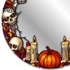 Decorative Mirrors for Entryway Halloween Mirror Wall Stickers with Spiders/Skeletons/Pumpkins, Retro Hanging Home Accents Ornament, Lightweight