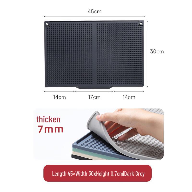 Утолщенный силиконовый коврик для сушки посуды