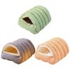 Plaid Warm Enclosed Cat Bed Cave with Hooded Cover Fluffy Warm Cats House W/ Removable Cushion for Indoor Kittens and Small Dogs