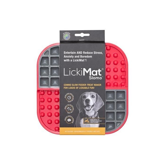 Tapis à lécher - LICKIMAT - Slomo - Orange - Pour chiens moyens - Silicone non-toxique