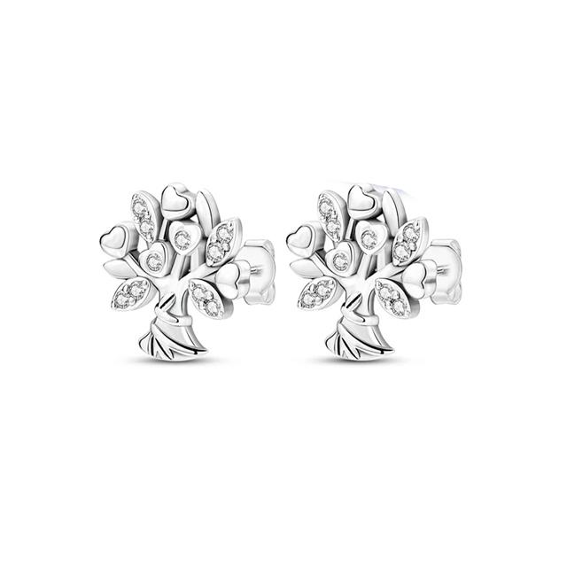 Authentic 925 Silver Gingko Leaf Mask Earrings For Women Fashion DIY Birthday Gift Jewelry Beautiful Accessories