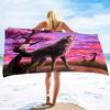 Wolf Beach Towel,Microfiber Bath Towel Gifts for Boys Kids,Funny Animals Sand Free Quick Dry Travel Towels for Men's Pool Sports