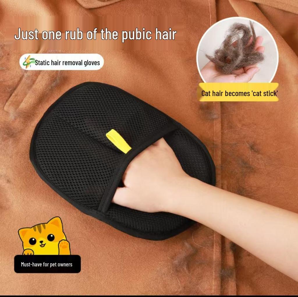 Pet Hair Removal Glove & Grooming Brush for Cats & Dogs
