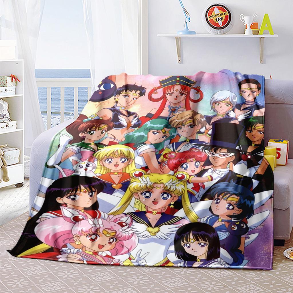 Japanese anime cute cartoon theme Sailor Moon Tsukino Usagi blanket suitable for home beds, sofa covers, office nap, outdoor warm blankets O8