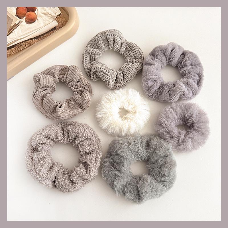 Plush Pig Intestine Hair Tie – Milk Coffee Color: 2025 Christmas Autumn Winter Series Hair Accessories