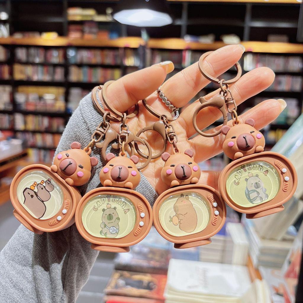 Capybara Flashing Light Keychain: Creative Backpack Pendant & Couple Bag Charm
