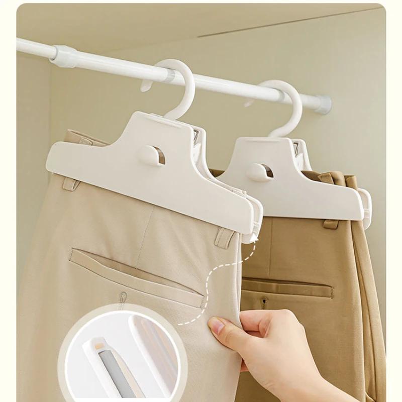 New Style Pants Clip Skirt Hangers Seamless Non Marking Hanging Trousers Storage Tools Rotatable Connectable Wardrobe Sorting