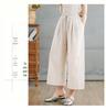 9017 Vintage Chinese Linen Suit: Summer Loose Fit Shirt & Wide-Leg Pants Set