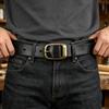 Men's Handmade Genuine Cowhide Leather Belt with Pin Buckle - Retro Casual for Students and Middle-aged Denim Styles