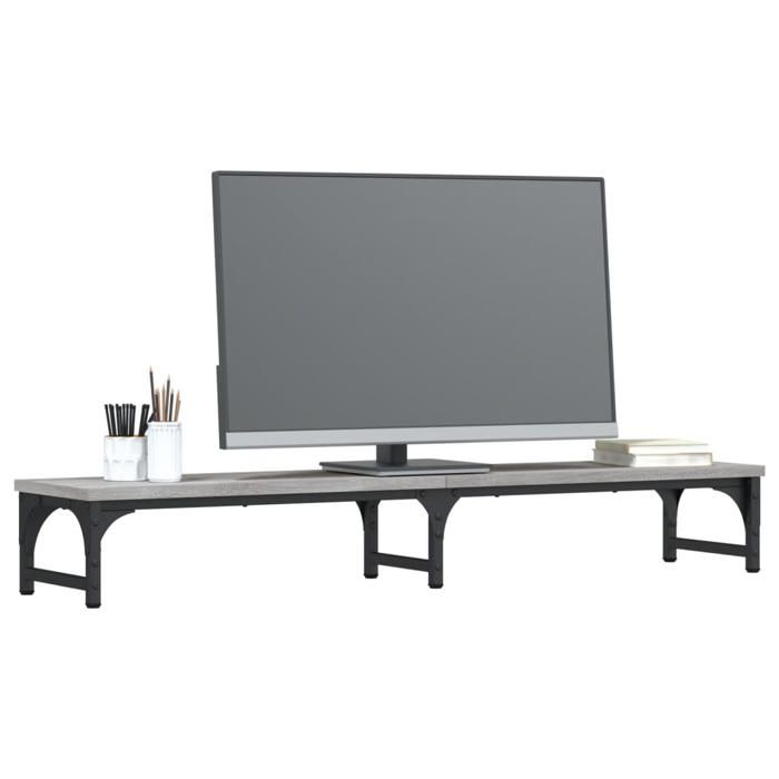 VidaXL Monitor Stand, Screen Riser with Adjustable Feet, Computer Stand with Office Interior Storage, 834013