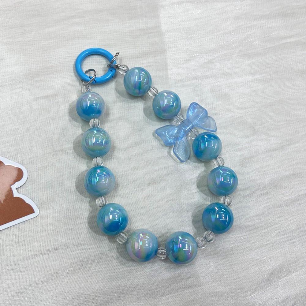 

New Bowknot Phone Chain Colorful Beads DIY Bag Chain Strap Key Ring