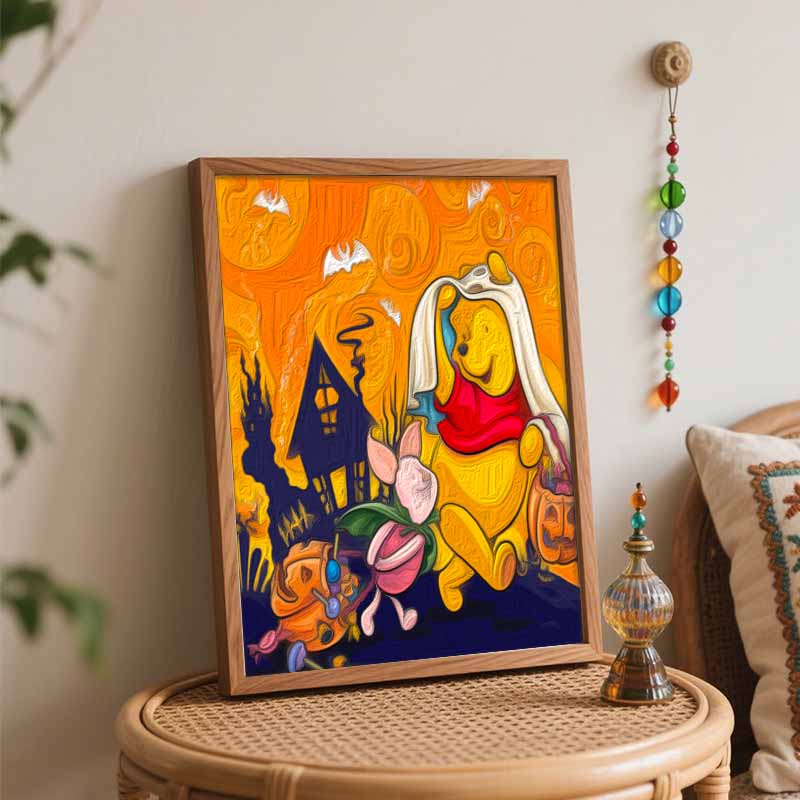 Disney Winnie The Pooh Halloween DIY Oil Painting Kits Hand Painting Home Decor Craft Gift Ideas For Friends Room Wall Art Decor Set