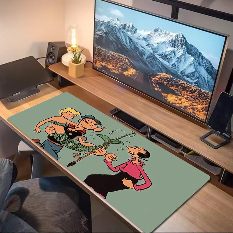 Popeye the Sailor Print  Cushion Non-slip Laptop Tablet Big Mousepad XXL Mat Mini PC Playmat With Lock Edge