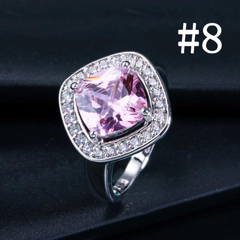 CMM Classic Design 0.8 Ct Princess Cut Fashion Square AAA+ CZ Zirconia White Golden Engagement Women Rings
