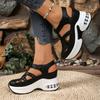 Fashion 2025 New Women's Fashion Hollow Out Roman Sandals Platform Wedge Shoes for Ladies Big Size Casual Thick Bottom Height Increasing