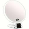 360 Rotatable Dual Sided Makeup Mirror 1X and 30X Magnification Portable Travel Mirror No Battery Black Gold Frame Design