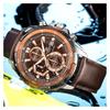 Casio EDIFICE Series Simple and Casual Quartz Movement Leather Strap Japanese and Korean Watch Men's Watch Black Dial EFR-539L-5AV
