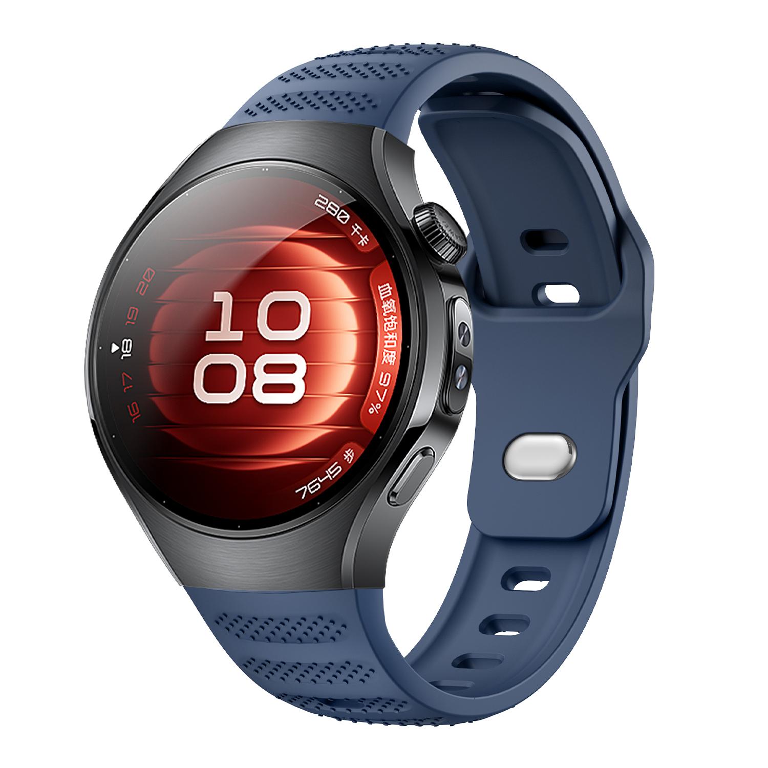 Мягкий силиконовый ремешок для часов без зазоров для Huawei Watch 5 42 мм 46 мм, спортивный браслет для Huawei Watch 5, ремешок для часов Huawei Watch 5 42MM темно-синий