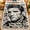 Flannel BlanketElvis Presley Custom Name Text Personalized Soft Warm Throw Blanket Home Decor Gift