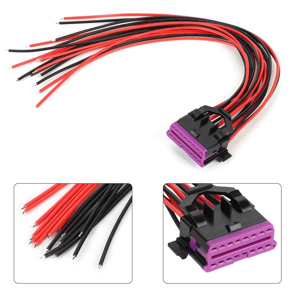 OBD2 16Pin Male Connector Adapter Opening Female Cable for Extension Adapter