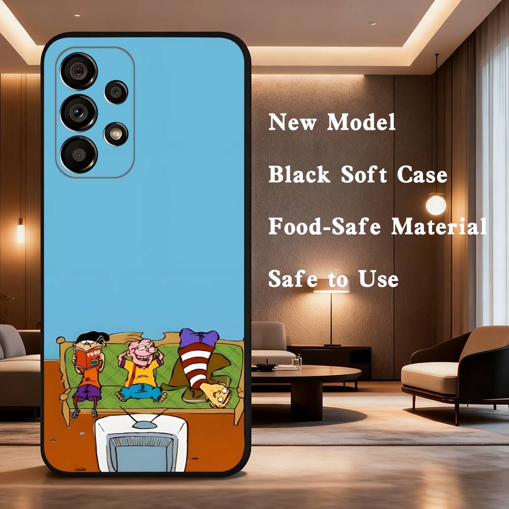 

Cartoon Ed Edd N E-Eddy Phone Case For Samsung Galaxy A73,31,32,72,41,53,52,71,22,5G,Note,J7,8,9 Soft Black Cover SamsungA31