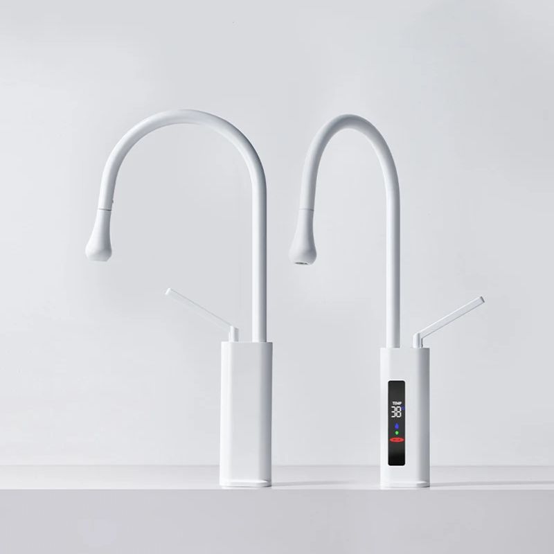 White Pull-out Bathroom Basin Faucet Brass Simple Pull Out Rotary Hot And Cold Mixed Water Sink Tap Black Kitchen Basin Faucet