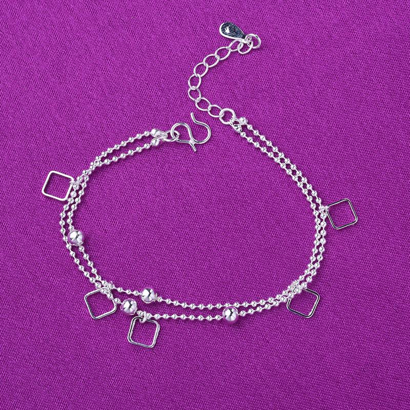 Silver Multi-layer Beaded Bracelet for Women - Fashionable Korean Style, Perfect Small Accessory or Gift