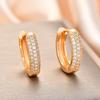 High-End French Retro Zirconia Crystal Diamond Circle Earrings