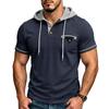 Sommer Kurzarm Kapuzen T-Shirt Herren Patchwork Kordelzug Lässig T-Shirt Herren Jogger Kapuzen T-Shirts Oberteile Streetwear Pullover