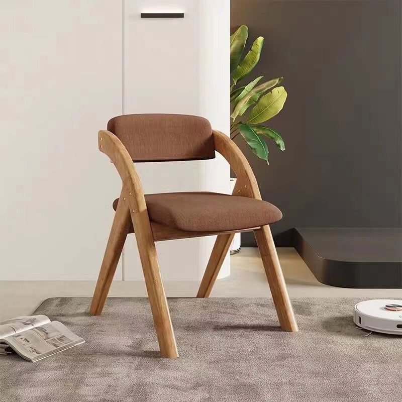 Folding Chair, Wooden Backrest Chair, Solid Wood Dining Chair, Multi-functional Stool, Foldable Chair for Home and Office