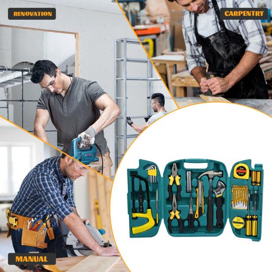 27Pcs Home Repair Tool Kit Portable Multipurpose Universal Auto Repair Tool Set