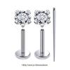 3 PCS ASTM-F136 G23 Titanium Steel Labret Lip Piercing Men Women Round CZ Crystal Ear Cartilage Helix Piercings 6/8/10MM
