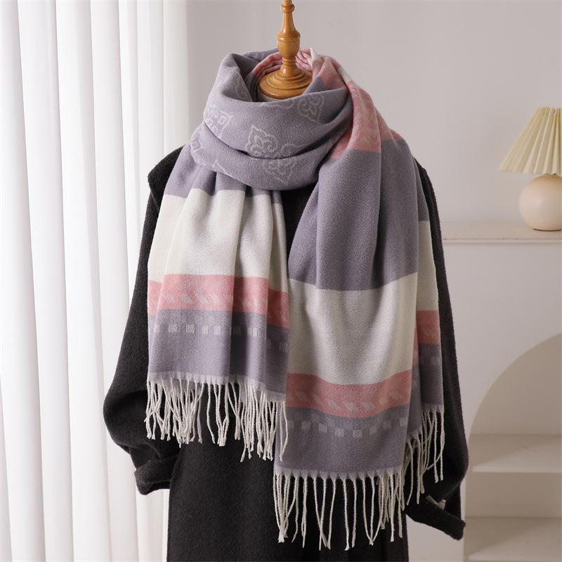 1pc Women's Elegant Checkered Scarf - Winter Warm Windproof Shawl Design for Casual  Suitable for Outdoor Activities, Commuting To Work, Winter Scarf