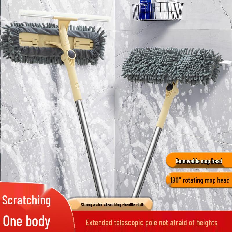 Žinylková oboustranná stěrka na okna s vysokým dosahem s prodlouženou tyčí