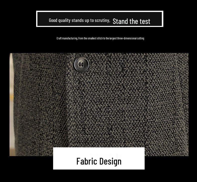 Męski płaszcz wełniany Jesień/Zima: W średnim wieku, Wszechstronna, Średniej długości, Kurtka z grubym kołnierzem