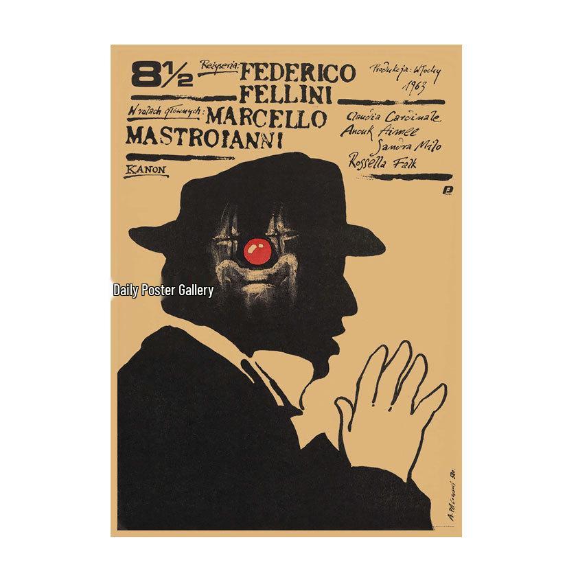 

Half of Eight Jules et Jim Retro Poster - Kraft Paper Wall Mural 29.7X42cm (A3 size)