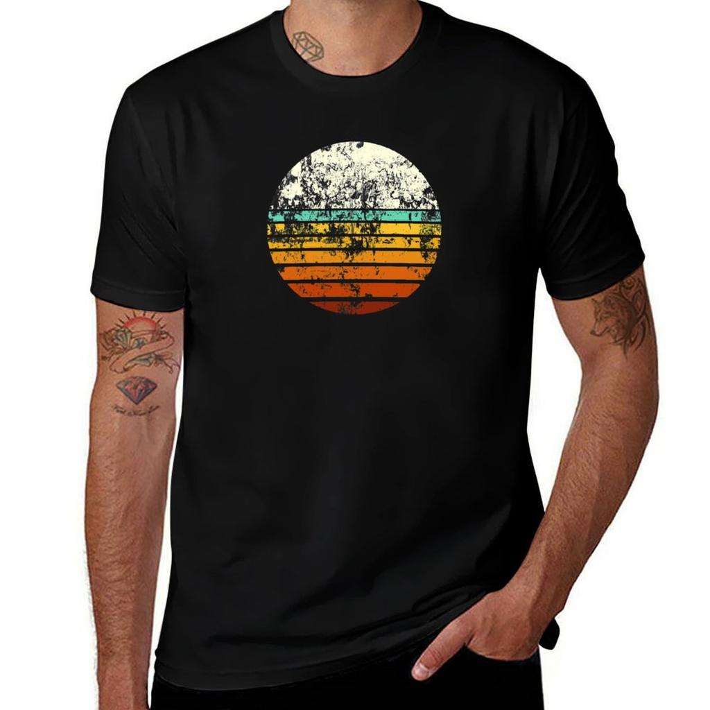 Vintage Retro Sun 60s 70s Minimalist Vaporwave Aesthetic Tshirt Christmas Casual Tee Shirt Tshirt