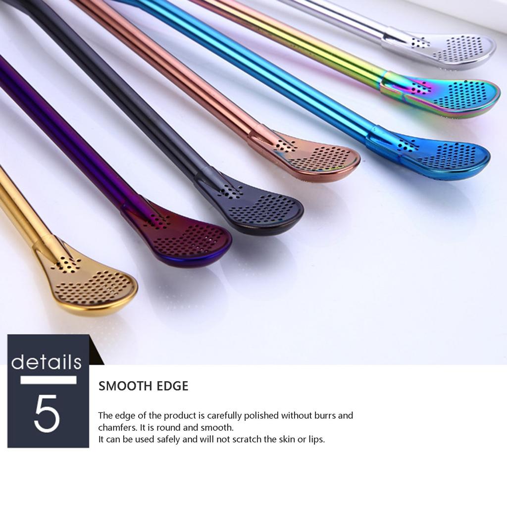 304 Stainless Steel Filter Straw Mixing Spoon Straw Filter Straw