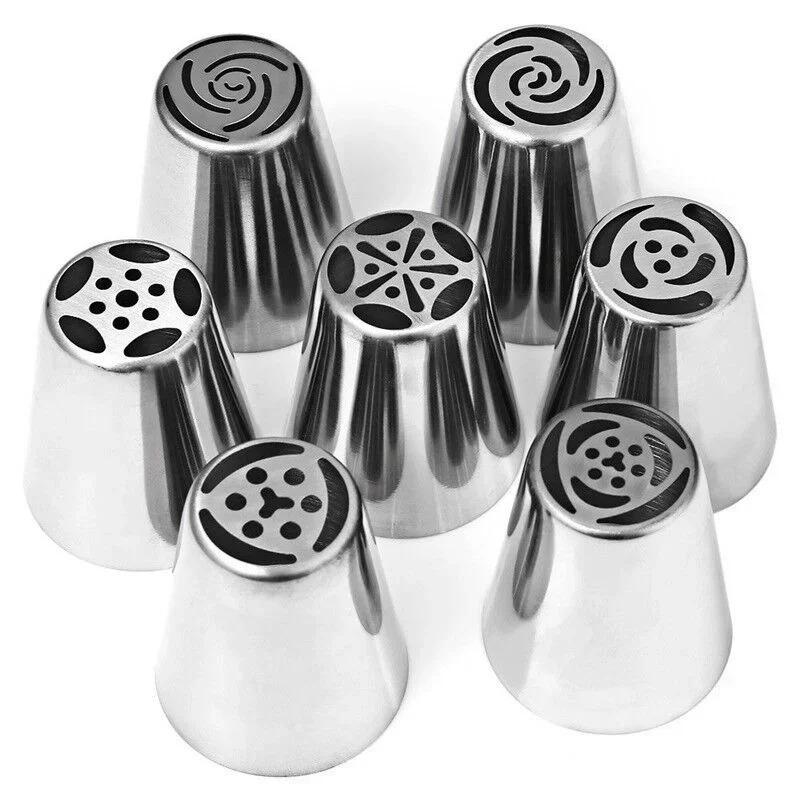 Stainless Steel Russian Tulip Icing Piping Cake Nozzles Cream Pastry Decorating Tips Set Cupcake Cake Decorating Tools