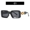 1PC  New Square European and American Fashion Women's Fashion Show Modern Street Pography Sunglasses Concave Design