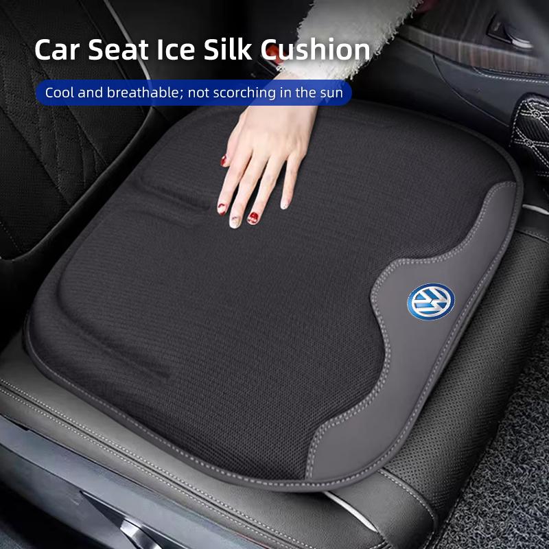 Car Seat Cushion Leather Breathable Ice Silk Pad Interior Accessories For VW GTI Polo Passat Scirocco Golf Tiguan Jetta T-ROCJD8