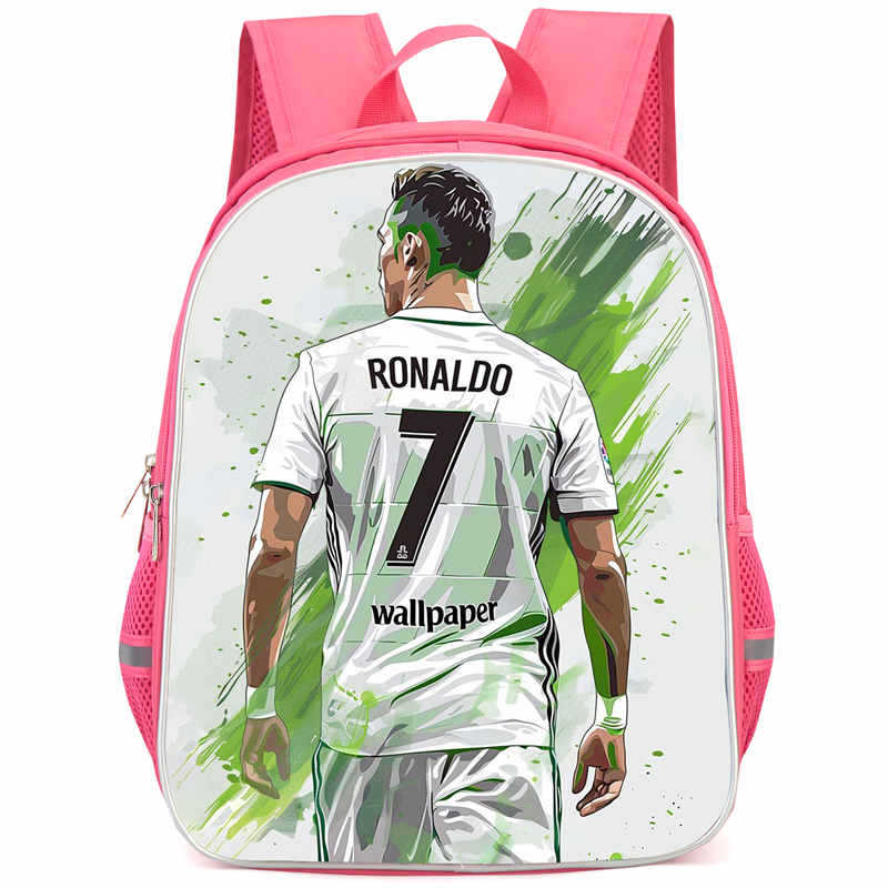 Cr7 Rucksack Hochauflösender Druck Große Kapazität Multifunktion Reißverschluss Oxford Rückenschutz Leichter Rucksack