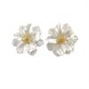 Big White Camellia Flower Stud Earring for Women French Retro Elegant Korean Sweet Resin Ear Wedding Party Jewelry Gift