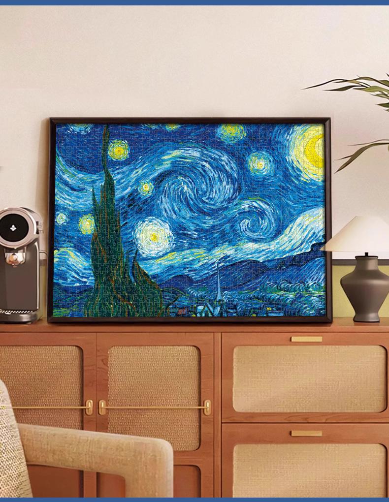 Van Gogh Starry Night Jigsaw Puzzle - 1000-Piece Adult Decompression & Educational Toy