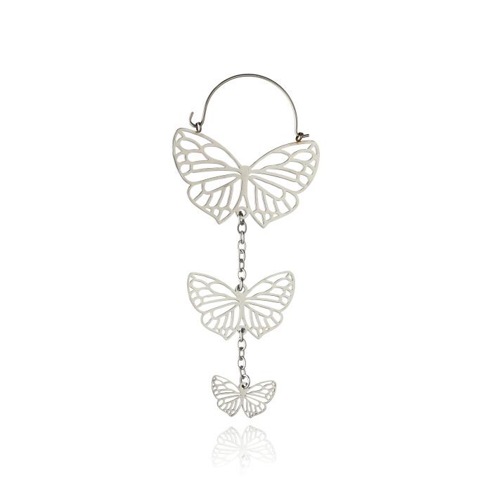 Tunnel Pendant - Butterflies - Silver - Ku-004