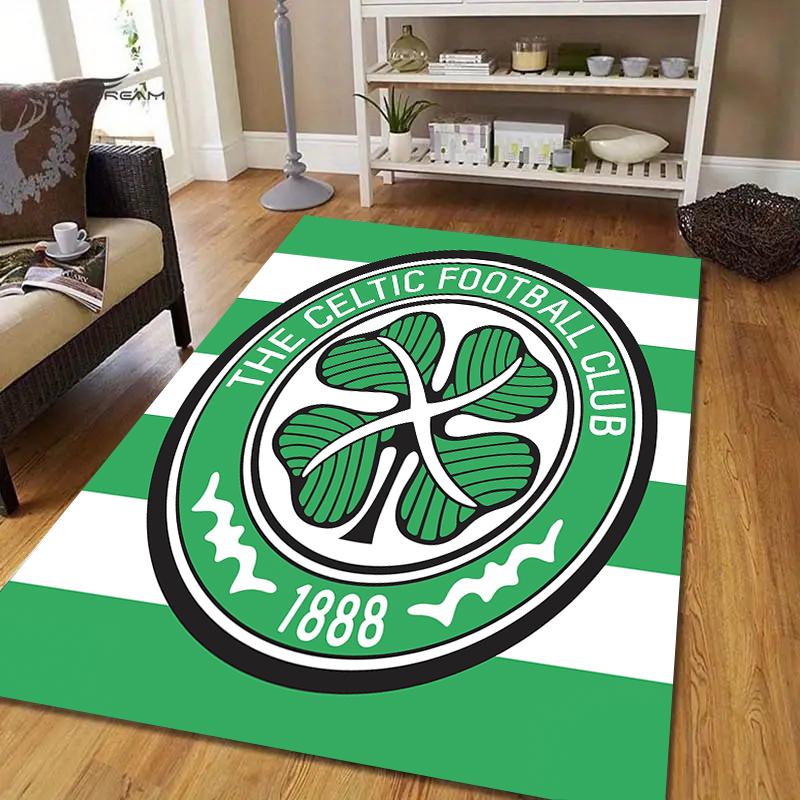 Celtic FC logo Pattern Square Carpet,Area Rug,Carpet Rug for Living Room Bedroom Sofa Playroom Decor,Non-slip Floor Mat,Holiday Birthday Gifts