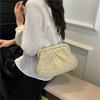 Woven Bag Women's 2025 New Fashion Versatile Clutch Bag High Value Hollow Contrasting Color Shoulder Bag Chain Messenger Bag